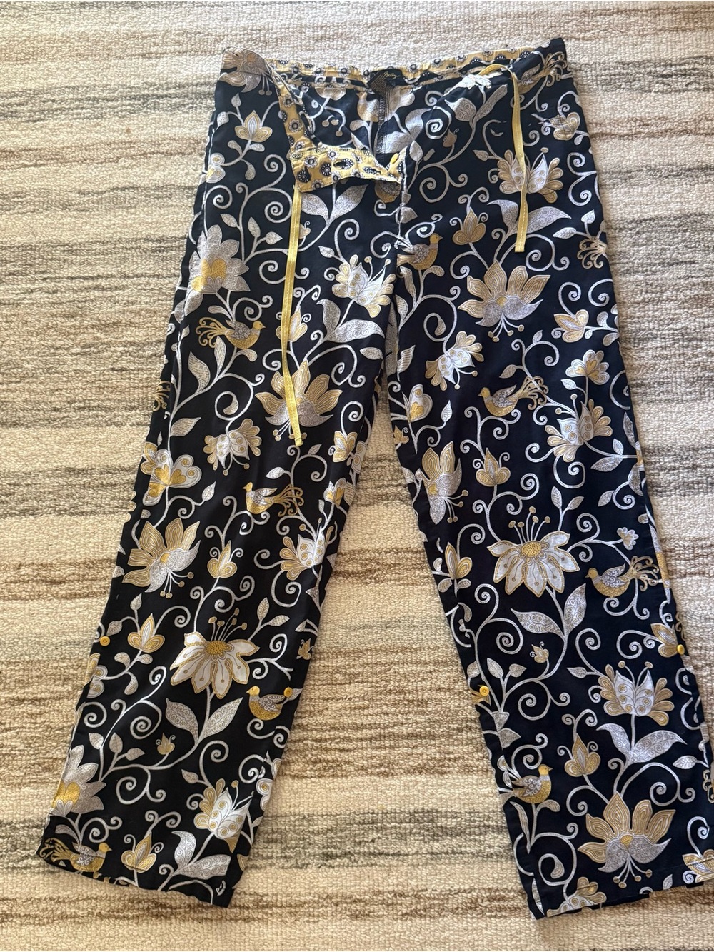 Vera Bradley Retired Yellow Bird Print Pajama Pants Size Small
